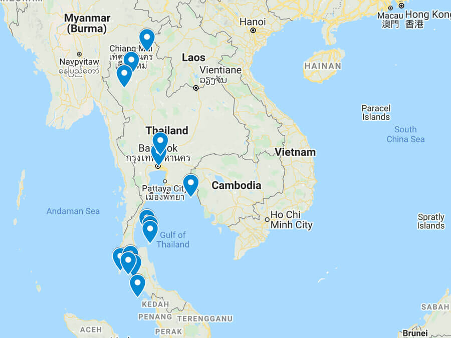 thailand trip planner map